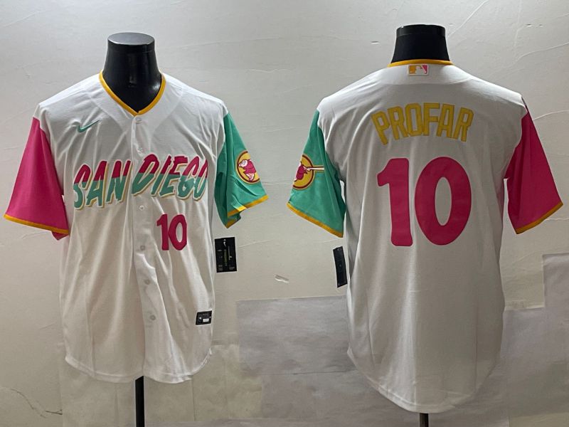 Men San Diego Padres 10 Profar White City Edition 2025 Nike MLB Jersey style 5